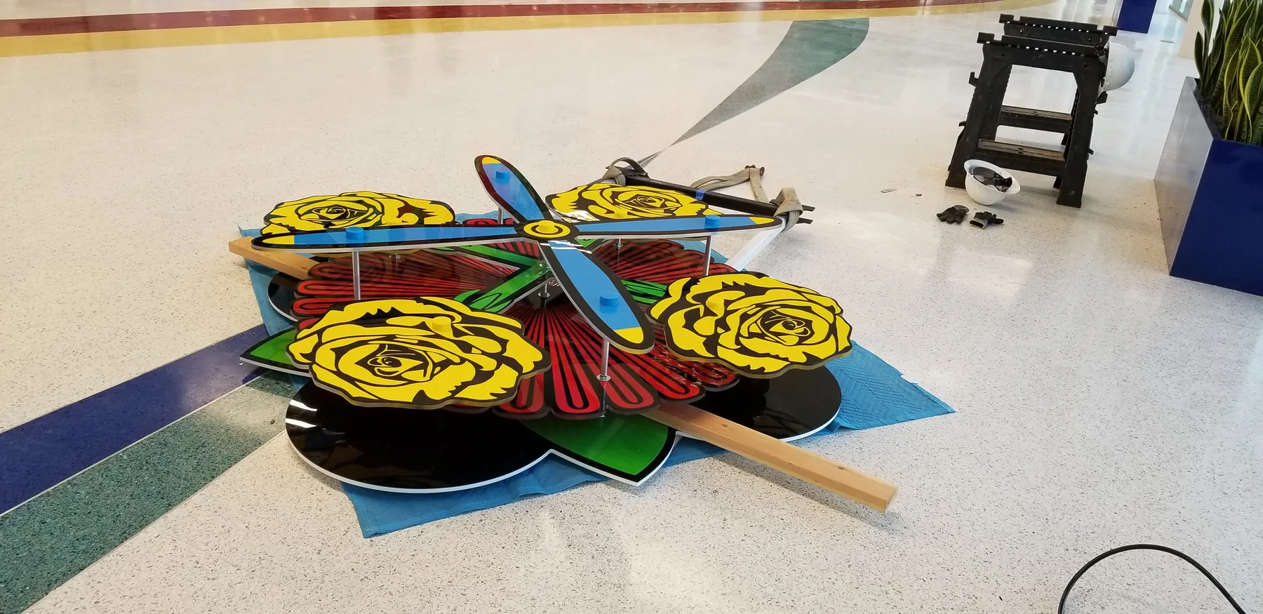 San Antonio Airport Rose Window process and result